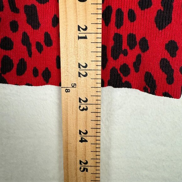 Josephine Studio Red Black Animal Print Button Ruffle 3/4 Sleeve Cardigan Small - Picture 6 of 7